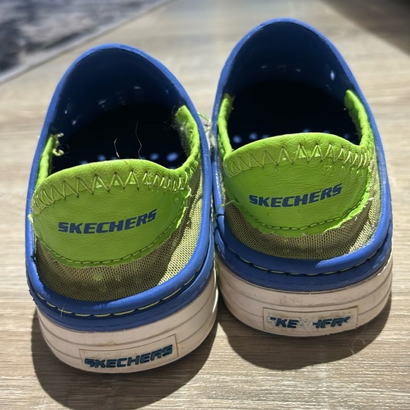 Skechers Foamies. Toddler size 9. Blue & Lime - Picture 4 of 5